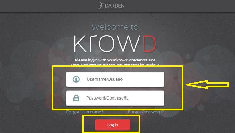 krowD Darden employee login page