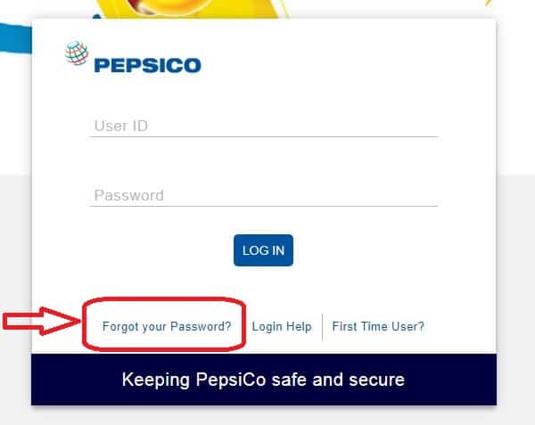 PepsiCo login forgot password