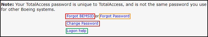 change password from Boeing secure login