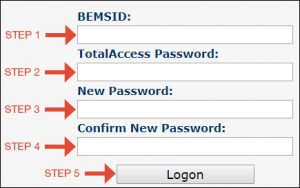 steps to change Boeing secure TotalAccess Express password