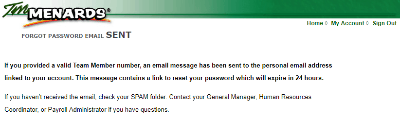tm menard password reset link send