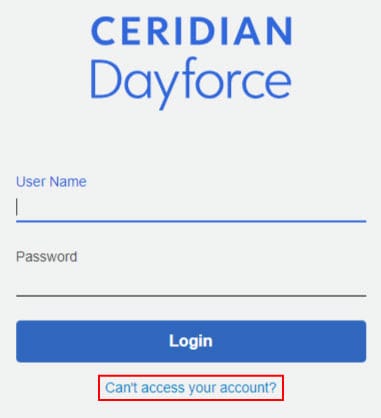 Dayforce Forget Password