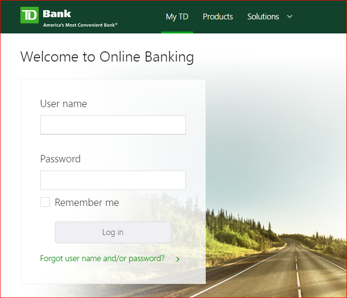TD bank online banking
