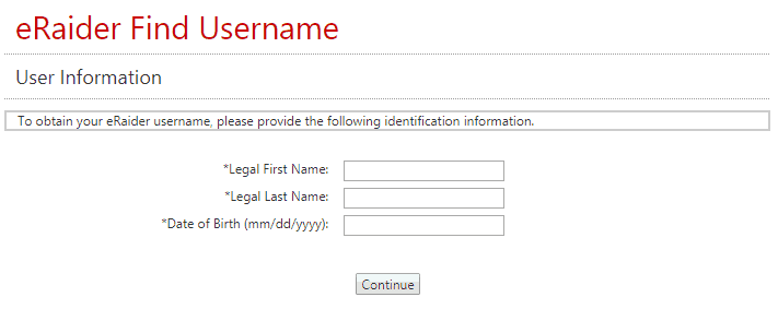 Forgot Username